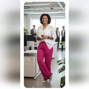 Bright  Pink Work Dressy Pants Plus Size.  New.